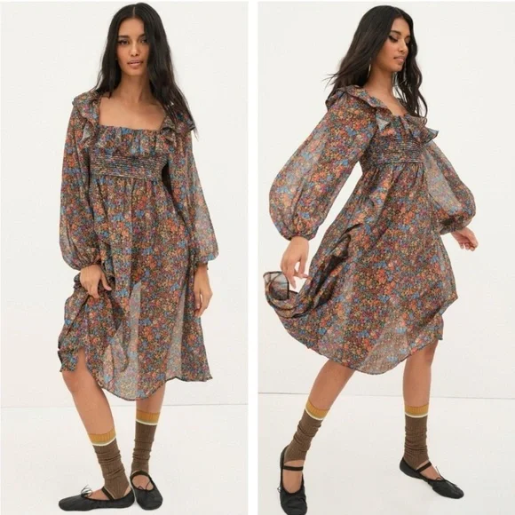 NWT For Love & Lemons Sheer Floral Brittany Dress – Size XS - Picture 4 of 16